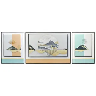 DKD Home Decor Set mit 3 Bildern, moderner Berg, 200 x 3 x 70 cm