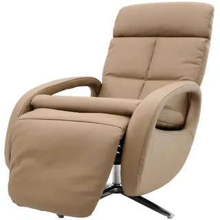 MCW Relaxsessel Leder 70 x 109 x 147 cm Taupe mit Rollen
