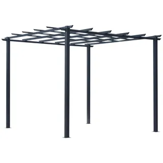 Outsunny Rosenpavillon Wetterfest Metall Schwarz , 295x230x297 cm , Sonnenschutz, Pavillons