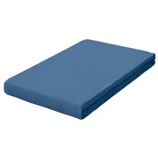 Schlafgut Boxspring-Spannleintuch , Blau , Textil , 180-200x200-220 cm , Textiles Vertrauen - Oeko-Tex®, Hohenstein, AZO-frei, Oeko-Tex® Made IN Green , Rundumgummi, bügelfrei, keine Sondergrößen, weich und anschmiegsam, perfekter Sitz , Heimtextilien, Bettwäsche & Leintücher, Leintücher, Spannleintücher Boxspringbett