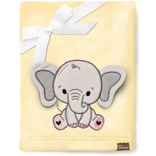 Be Mammy Warme Kuscheldecke Babydecke Blanket Baby Geschenk BE20-168 (Gelb - Elefant)