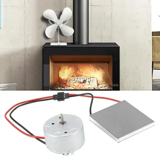 DollaTek Kaminventilator-Motor und Stromerzeugungsblatt, Kaminventilator-Zubehör, Ofenventilator-Ersatzset für 4-flügelige wärmebetriebene Holz-/Holzbrenner