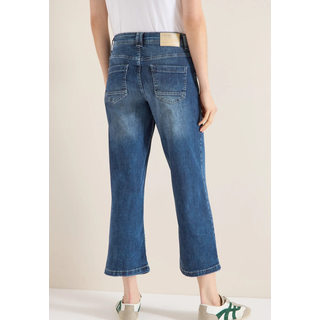 Loose-fit-Jeans CECIL "Style Neele", Damen, Gr. 32, Länge 26, blau (mid blau used wash), Denim/Jeans, Obermaterial: 71% Baumwolle, 27% Polyester, 2% Elasthan. Futter: 52% Polyester, 48% Baumwolle, unifarben, loose fit 7/8-Länge, Jeans Loose-fit-Jeans, mit Stretch