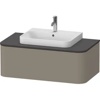 Duravit Happy D.2 Plus Konsolenwaschtischunterbau wandhängend, 1000x550 mm, 1 Auszug, für Aufsatzbecken, HP494109292, Farbe: Steingrau Seidenmatt Lack