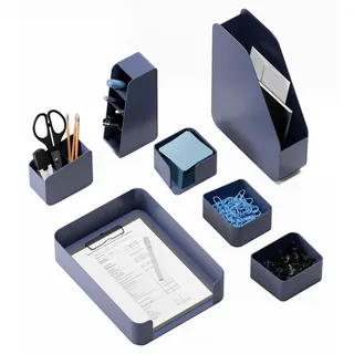 sentisina Schreibtisch Organizer mit RED DOT Design Award - Premium Stiftehalter aus recyceltem Material - Büro Organizer für umweltfreundliche Ordnung am Schreibtisch - Home-Office Desk Organizer - Blau