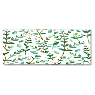 Tulup® Küchenrückwand Spritzschutz aus Glas -125x50 -Spritzschutz auf gehärtetes Glas Deko Blumen & Pflanzen Eukalyptus