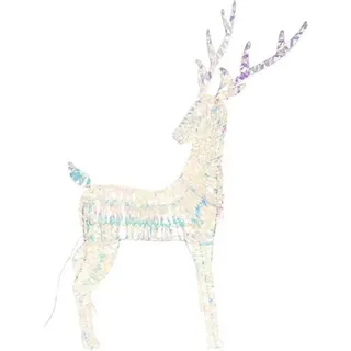 Dekoleidenschaft LED Rentier "Rainbow" 1,36 m hoch, 960 warmweiße Lichter, Weihnachtsbeleuchtung, Outdoor Beleuchtung, Leuchtdeko, XXL Dekofigur, Gartendeko für Draußen