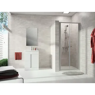 HÜPPE Alpha 2 Pendeltür, 900x2000mm, teilgerahmt, A25110087321, Duschkabine: Profilfarbe silber matt Glas ESG klar