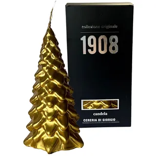 Handgefertigte Kerze Weihnachtsbaum - Farbe Gold - Höhe 20 cm - Cereria Di Giorgio