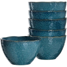 Bild HOME 018545 MATERA 6er Set Schale, Keramik, blau