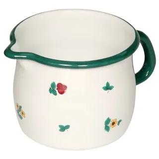 Riess Schnabeltopf gebaucht Ø12cm 1 Liter Gmundner Streublumen Emaille