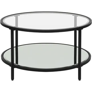Beliani Couchtisch Birney Sicherheitsglas Schwarz