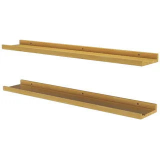 Vicco Wandregal Linus Naturholz 90 x 4 cm 2er Set , Naturfarben , Holzwerkstoff , 90x4x15 cm , Wohnzimmer, Regale, Wandregale