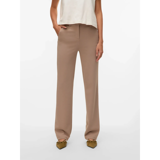 Anzughose VERO MODA "VMZAMIRA MW SLIM STRAIGHT PANT NOOS", Damen, Gr. M (38), Länge 34, grau (moon rock), Web, Obermaterial: 95% Polyester, 5% Elasthan, unifarben, normal, Hosen Anzughose, Materialmix