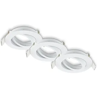 B.K.Licht BRILONER - 3er Set Einbaustrahler 230V flach, schwenkbar, GU10, max. 7W, Spot, Deckenspots, Spots 230V, Einbauleuchten, Einbauspots, Deckenstrahler, 68mm Lochmass, 8x2,2 cm, Weiß