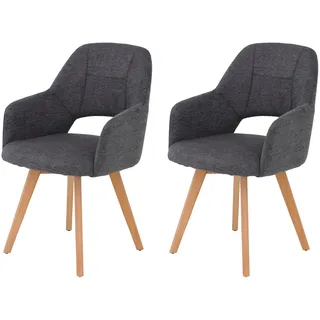 Hela »SOFIA Armlehnenstuhl mit Massivholzgestell, Bezug Webstoff« (Set) 2 Stk.Esszimmerstuhl, Sessel mit Armlehnen, dezenter Rückenausschnitt