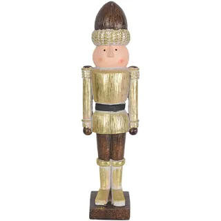 NUSSKNACKER FIGUR VILLA VINTAGE GOLD BRAUN SKANDI DEKO WEIHNACHTEN 32 cm