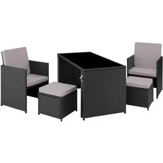 Tectake Palermo Set 5-tlg. Schwarz/Grau
