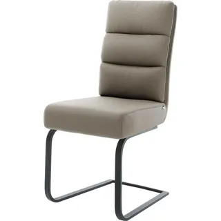 DeLife Freischwinger Pela-Flex Echt-Leder Schlamm Freischwinger flach Schwarz Taschenfederkern