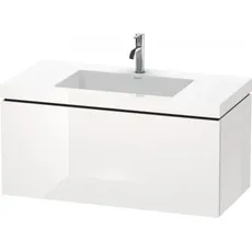 Duravit L-Cube Möbelwaschtisch c-bonded mit Unterbau wandhängend, 100x48 cm, 1 Auszug, ohne Überlauf, 1 Hahnloch, Farbe: Pine Terra Dekor