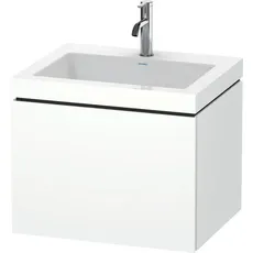 Duravit L-Cube Möbelwaschtisch c-bonded mit Unterbau wandhängend, 60x48 cm, 1 Auszug, ohne Überlauf, 1 Hahnloch, Farbe: Tessiner Kirschbaum