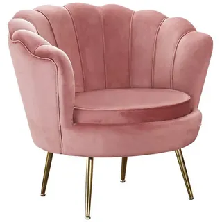 SalesFever Lounge-Sessel Clam Samt 76 x 78 x 76 cm roségold gepolstert