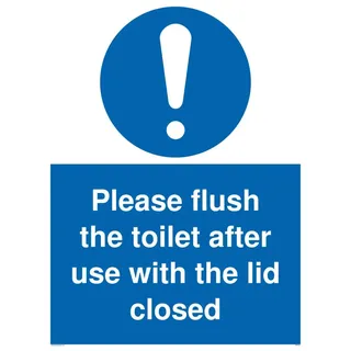 Bitte spülen Sie die Toilette nach Gebrauch mit geschlossenem Deckel