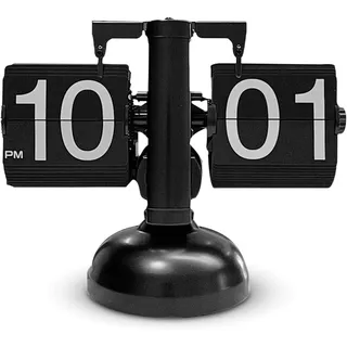 HERCHR Flip-Schreibtischuhr, Retro-Flip-Uhr, Digital-Flip-Down-Uhr, mechanische Flip-Uhr, Tischuhr Retro-Minimalist-Einfuß-mechanische Auto-Flip-Uhr, Batteriebetriebene Digitale Flip-Down-Uhr