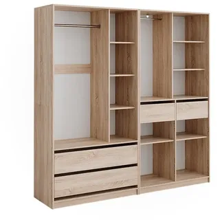 Vicco Kleiderschrank Elmo, Sonoma, 100 x 200 cm 2er Set