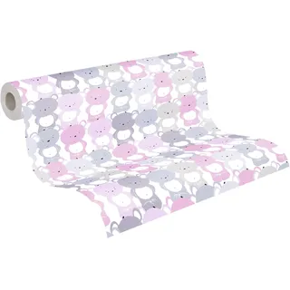 A.S. Création Vliestapete Tapete mit Tieren Kinderzimmertapete rosa grau FSC®