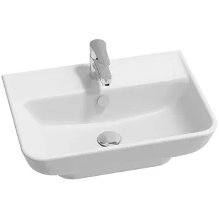 Struktura Waschbecken, 55 cm, ungeschliffen, für Säule oder zum Aufhängen, Weiß