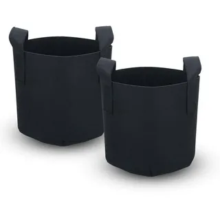 Intirilife Pflanzsack Vliesstoff 40/30 cm (2-tlg. Set) , Schwarz , Textil , 30x40 cm , Gartenzubehör