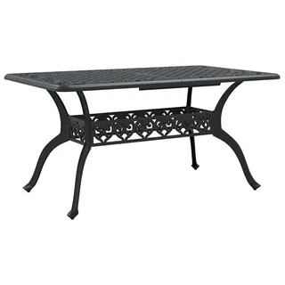 vidaXL Gartentisch Schwarz 150x90x72 cm Aluminiumguss - Schwarz