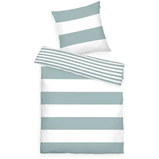 Tom Tailor Siena Gestreift Türkis 135 x 200 cm + 80 x 80 cm