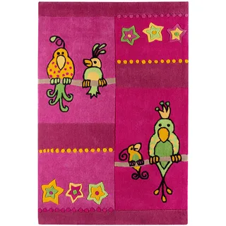 andiamo Kinder Spielteppich Kakadu Papagei Teppich, Polyester, rosa, 160 x 100 cm