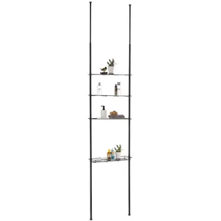 CARO-Möbel Duschreagal Dunja , Schwarz , Metall , Mode , 59x280x16 cm , Badezimmer, Baden & Duschen, Duschregale & Duschablagen