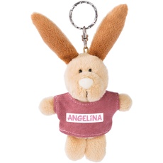 NICI 44605 Schlüsselanhänger Hase mit T-Shirt Angelina 10cm Beige