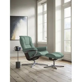 Stressless® »Mayfair« Set, Relaxsessel mit Hocker, mit Hocker, mit Cross Base, Größe S, M & L, Holzakzent Wenge grün
