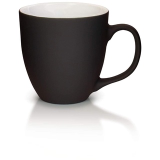 Mahlwerck Jumbotasse, Große Porzellan-Kaffeetasse mit matter Oberfläche, moderne Teetasse, schwarz, ca. 400ml