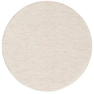benuta Baumwollteppich Ron handgewebt ø 160 cm rund , Creme , Textil , Uni , Rund , 160x160 cm , Oeko-Tex® Standard 100 , für Fußbodenheizung geeignet , Teppiche und Böden, Teppiche, Webteppiche