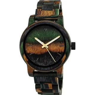 Holzwerk Germany Holzwerk WIESMOOR Damen & Herren Holz Uhr, Tarn Farben, braun, oliv, schwarz