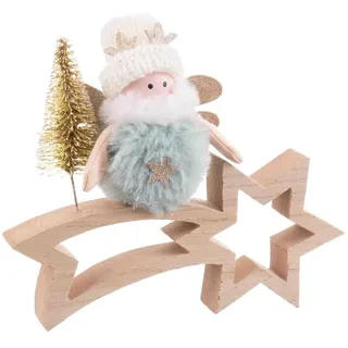 BigBuy Christmas Weihnachtsschmuck Mehrfarbig Natur Holz Stoff 18 x 6 x 16 cm