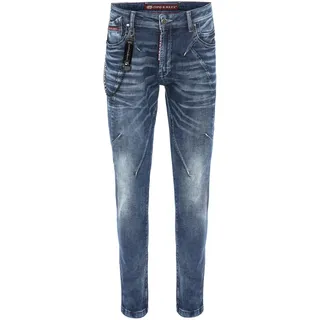 5-Pocket-Jeans CIPO & BAXX "Cipo & Baxx Jeans", Herren, Gr. W40/L34, Länge 34, blau, Obermaterial: 98% Baumwolle CO. 2% Elasthan EL., uni, regular fit, Jeans 5-Pocket-Jeans, mit modischen Ziernähten, CD676