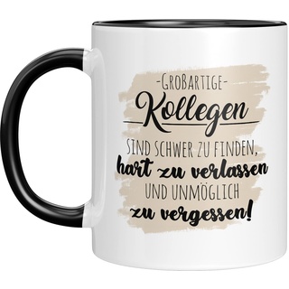 TassenTicker - Großartige Kollegen sind schwer zu finden - Abschiedsgeschenk - Jobwechsel - Kollegin - Kollege - Geschenk - Abschied - Arbeitskollegin - freundinnen (Schwarz), (TT6669)