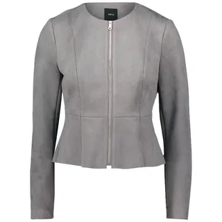 Jackenblazer ZERO "Blazer Wildlederoptik", Damen, Gr. 40, grau (steel gray), Obermaterial: 95% Polyester COOLMAX PES(Coolmax). 5% Elasthan EL., Blazer Jackenblazer