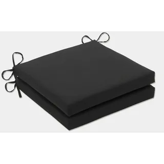 Pillow Perfect Sitzkissen für Innen- und Außenbereich, Fresko, quadratisch, Schwarz, 2 Stück, Schwarz, 20 in. L X 20 in. W X 3 in. D