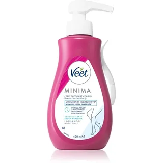 Veet Minima Sensitive Skin Enthaarungscreme für empfindliche Oberhaut Aloe Vera mit Vitamin E 400 ml