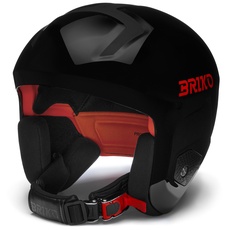 Briko Unisex – Erwachsene Helm Helmet, Shiny Black-ORANGE, XXL