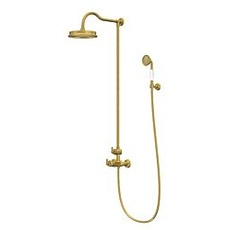 Bild von Serie 350 Duschsystem, Komplettset, mit. Thermostat, 3502721, Farbe: brushed gold
