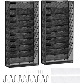 VEVOR Hängender Wandordner-Organizer, 2 Stück, 10 Ebenen, vertikale Wandordner, Metall, Wandmontage, Zeitschriften, Briefpapier, Dokumentenaufbewahrung, Ordner für Büro, Zuhause und Schule